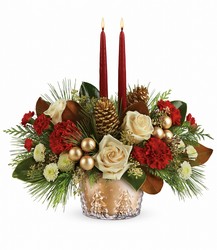 Teleflora's Winter Pines Centerpiece from Victor Mathis Florist in Louisville, KY